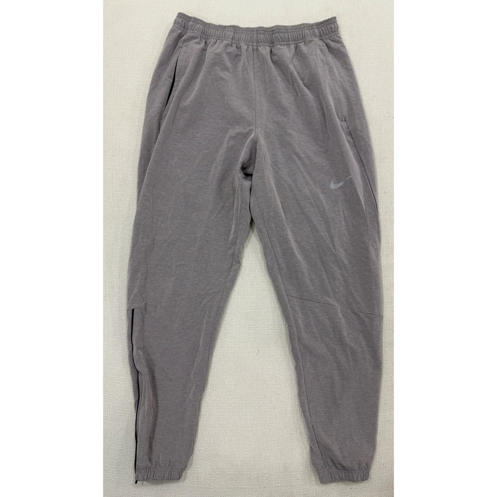 Nike Dri-FIT Joggers Mens Medium Grey Ankle Zip Training Pants Excellent